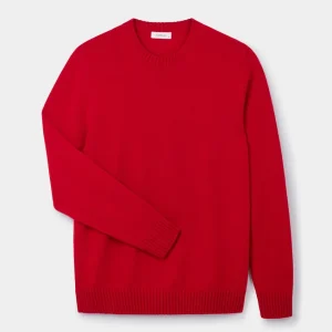 Chilli Red Lambswool Crew Neck Jumper