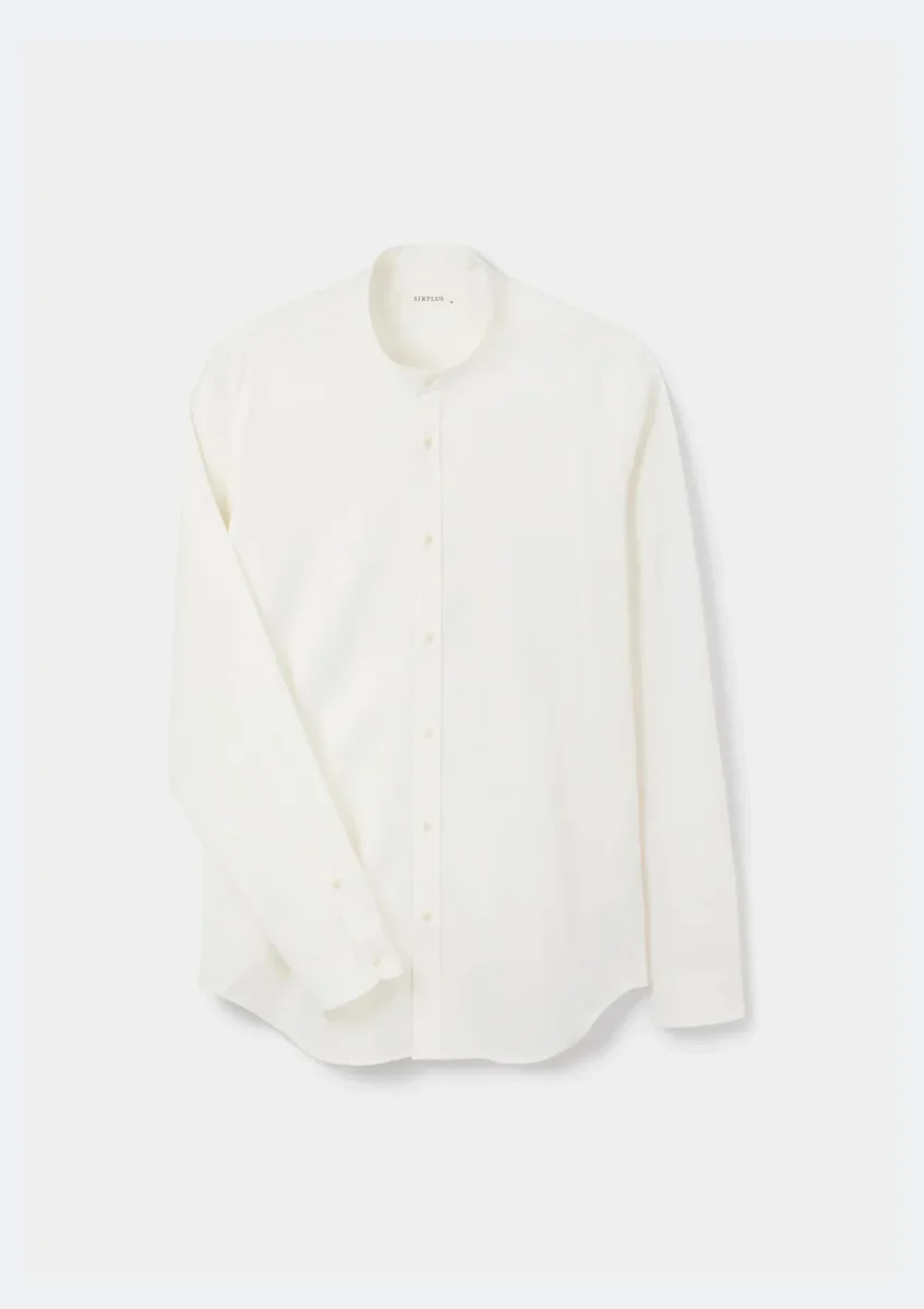 Cream Cotton Cashmere Grandad Shirt - Image 2