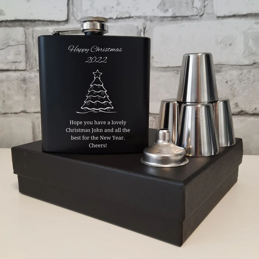 Personalised Christmas Hip Flask Gift - Fun & Unique Christmas Gift - Image 2