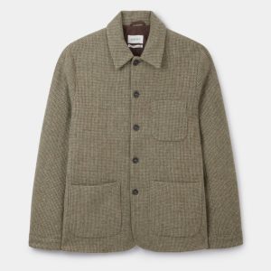 Soft Green Tweed Wool Chore Jacket