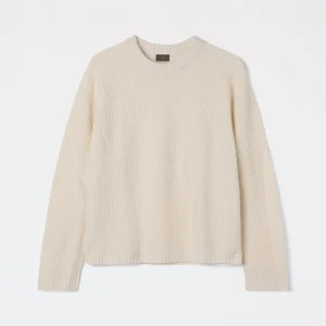 Women's Relaxed Ribbed Silk-Cashmere Crewneck Sweater
